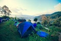 Tourist camping in the mountain Doi SureYa,Doi Inthanon, ChiangMai,of Thailand Royalty Free Stock Photo