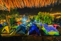 Tourist camping in the mountain Doi SureYa,Doi Inthanon, ChiangMai,of Thailand Royalty Free Stock Photo