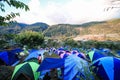 Tourist camping in the mountain Doi SureYa,Doi Inthanon, ChiangMai,of Thailand Royalty Free Stock Photo