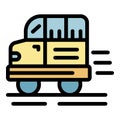 Tourist car icon color outline vector Royalty Free Stock Photo