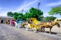 Tourist Carriages in Street in Izamal Royalty Free Stock Photo