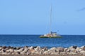 Tourist catamaran in St Kitts, Caribbean