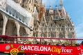 Tourist coach near Sagrada Familia in Barcelona Royalty Free Stock Photo