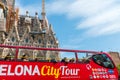 Tourist coach near Sagrada Familia in Barcelona Royalty Free Stock Photo