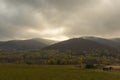 Tourist come down from above of Tarnica - the highest mountain in Bieszczady on the polish territory