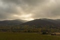 Tourist come down from above of Tarnica - the highest mountain in Bieszczady on the polish territory