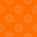 Tourist compass pattern vector orange