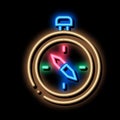Tourist Compass Sign neon glow icon illustration