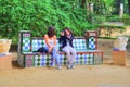 Tourist couple enjoying a visit to Seville Royalty Free Stock Photo