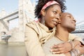 Tourist couple in London with map. Royalty Free Stock Photo