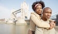 Tourist couple in London portrait. Royalty Free Stock Photo