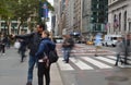 Tourist Couple in New York City Manhattan Taking a Selfie Photo Midtown NYC Shooting Selfie Pictures Royalty Free Stock Photo