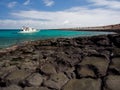 Tourist cruise boat in the Galapagos Islands Royalty Free Stock Photo