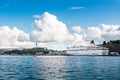 Tourist cruise ship moored at the pier in Stockholm Royalty Free Stock Photo