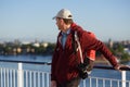 Tourist on a deck of cruise ship Royalty Free Stock Photo