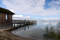 Departures at mens island jetty to Gstadt - Chiemsee Royalty Free Stock Photo