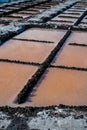 Tourist destination on south of La Palma island, salinas in Fuencaliente, natural sea salt production on Canary islands, Spain