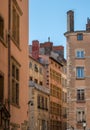 Tourist destination, views of houses in old central part of Lyon in summer, France Royalty Free Stock Photo