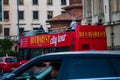 Tourist double decker red bus. Bucharest City Tour Bus. Bucharest, Romania, 2023