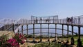 Tourist enjoying beautiful view from top of Nandi hills