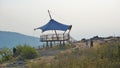 Tourist enjoying beautiful view from top of Nandi hills