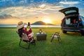 Tourist enjoying at the lake in Pa Sak Jolasid dam, Lopburi, Thailand