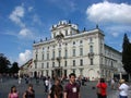 Tourist enjoying a nice summer day, Prague Castle Royalty Free Stock Photo