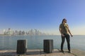 Tourist enjoying the Panoramic View of the Doha city with modern buildings Royalty Free Stock Photo