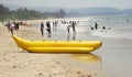 Tourist enjoying vacation on the beach in India