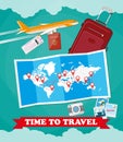 Tourist equipment background