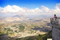 Tourist at Erice mountain Royalty Free Stock Photo