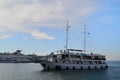 Harbor of Split with Tourist excursion boat Royalty Free Stock Photo