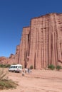 Tourist excursion bus in red canyon