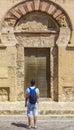 Tourist observing the Great Cordoba Mosque, Spain