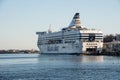 Tourist ferry boat - Silja Line - at port of Helsinki, Finland Royalty Free Stock Photo