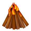 Tourist fire camp icon, realistic style