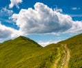 Tourist footpath through mountain ridge