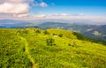 Tourist footpath through mountain ridge