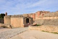 Tourist in the Fort de Salses, Salse le Chateau, Languedoc-Roussillon, France