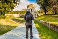 Tourist in front of the Mausoleum of Theoderic