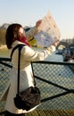 Tourist getting lost in Paris Royalty Free Stock Photo