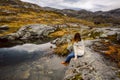 Tourist girl enjoying view