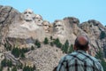 Tourist at the Grand View Terrace viewing the Mount Rushmore National Memorial Royalty Free Stock Photo