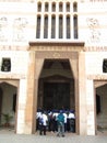 Tourist group at Basilica of the Annunciation entrance, Nazareth, Israel