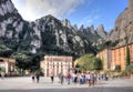 A tourist group at Montserrat Abbey, Spain