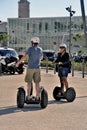 Tourist group moving Segway