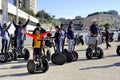 Tourist group moving Segway