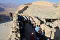 Tourist group visiting at Masada ancient fortress in Holy land Israel