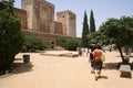 Tourist groups at Alcazaba Fortress, Alhambra Palace, Granada, Andalusia, Spain, Europe Royalty Free Stock Photo