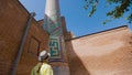 Tourist in Gur Emir Mausoleum in Samarkand